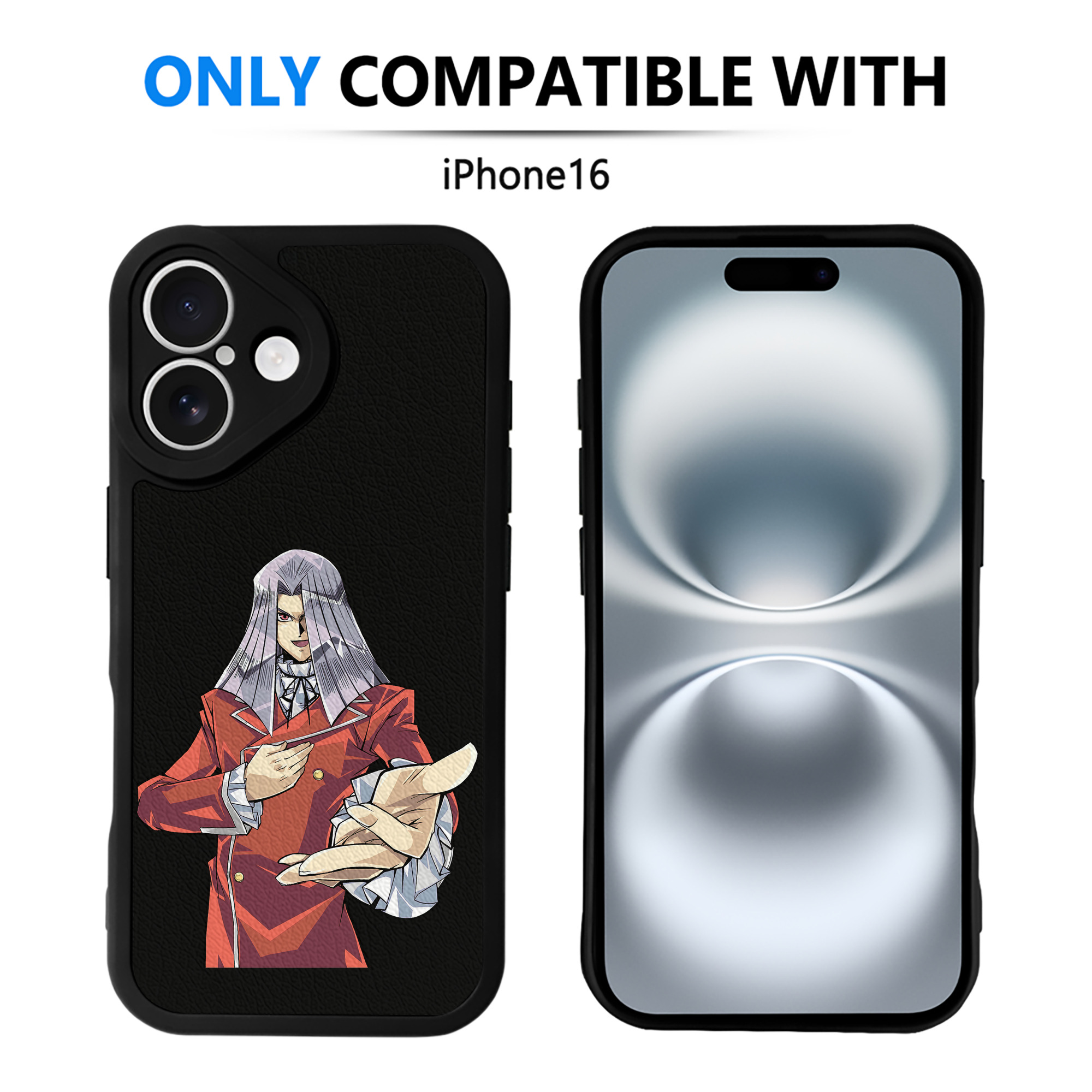 （画像用） 遊☆戯☆王 Yu-Gi-Oh! 【iPhone 16シリーズ対応】シリコンスマホケース（レザー調） 材質：シリコン